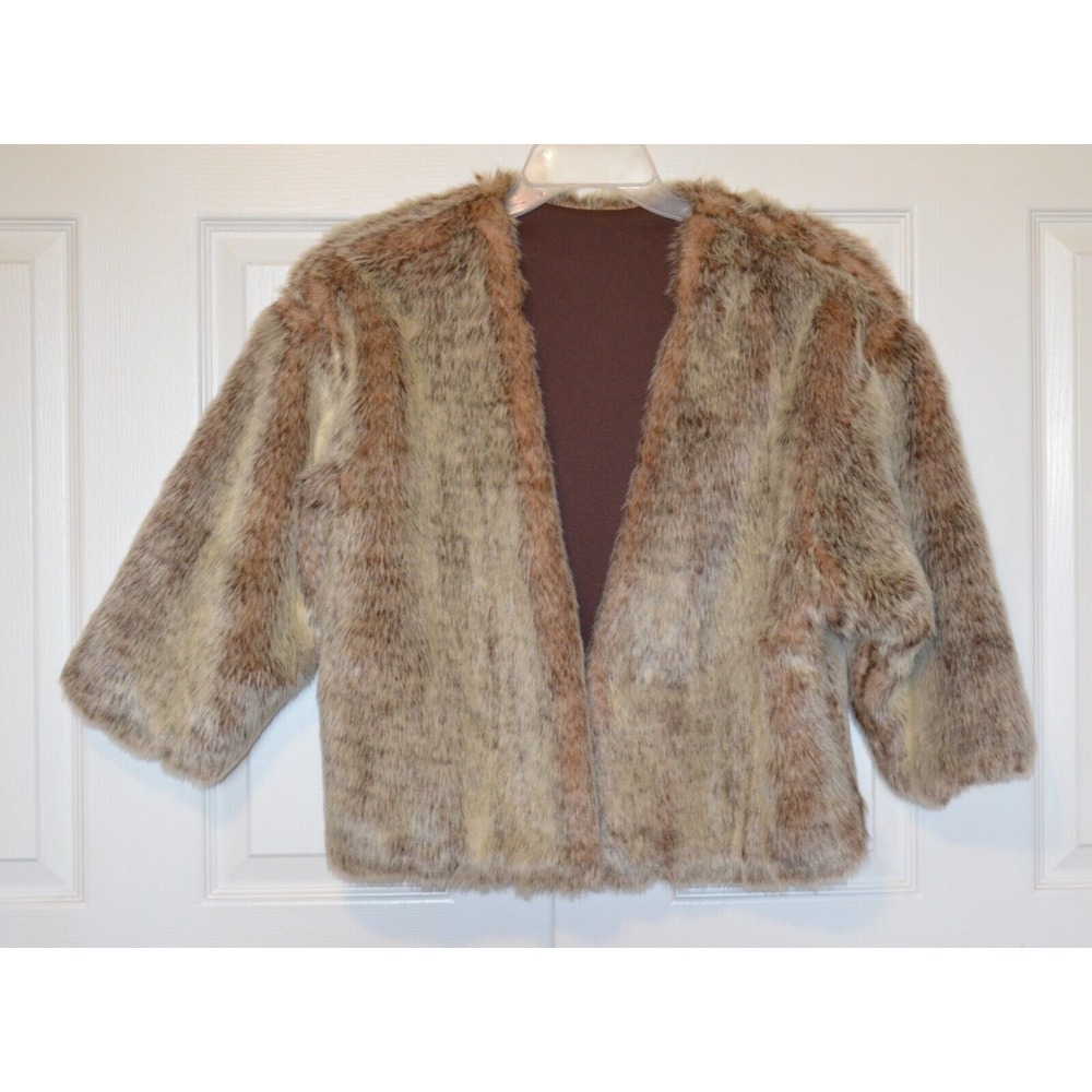 FREDERICK'S OF HOLLYWOOD Vintage Women's Large Brown Faux Fur Jacket